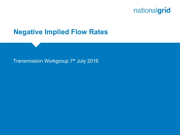 negative implied flow rates