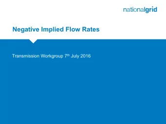Negative Implied Flow Rates Transmission Workgroup 7 th July 2016  NIFR Timeline Pre 1 st October