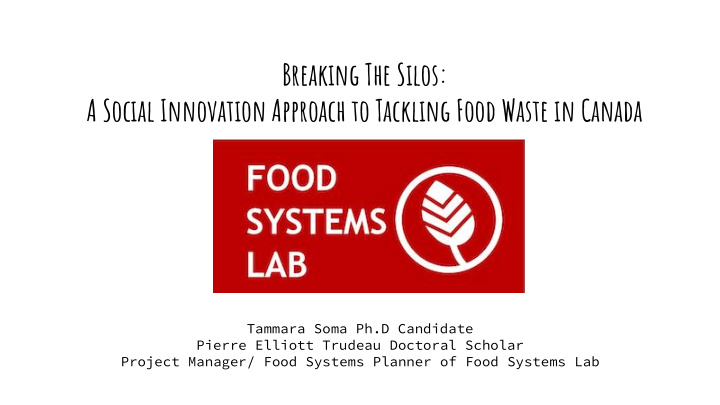 breaking the silos a social innovation approach to