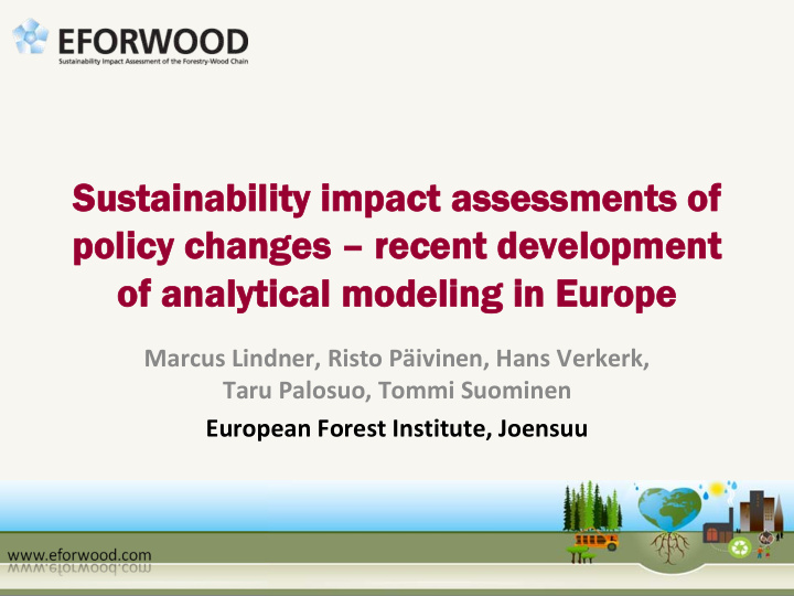 sustainability impact assessments of sustainability