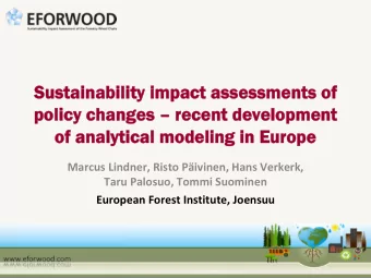 Sustainability impact assessments of  Sustainability impact assessments of  policy changes