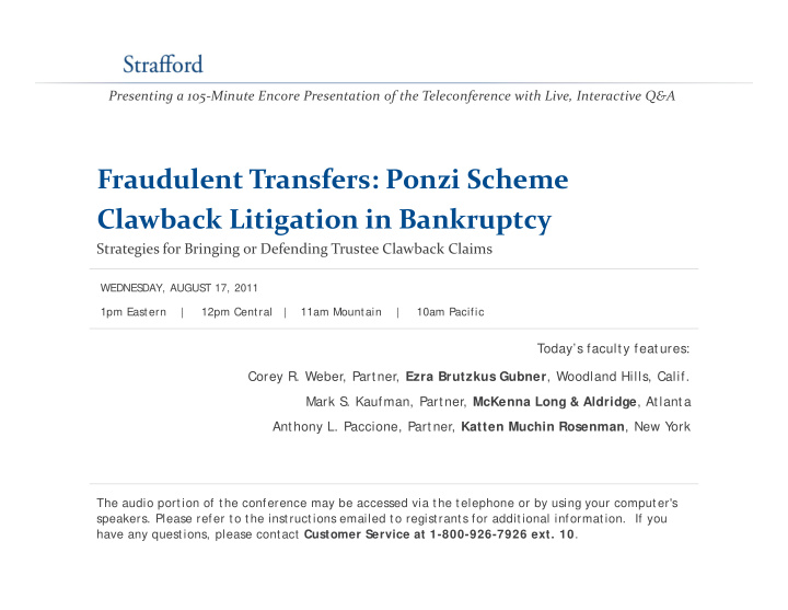 fraudulent transfers ponzi scheme clawback litigation in