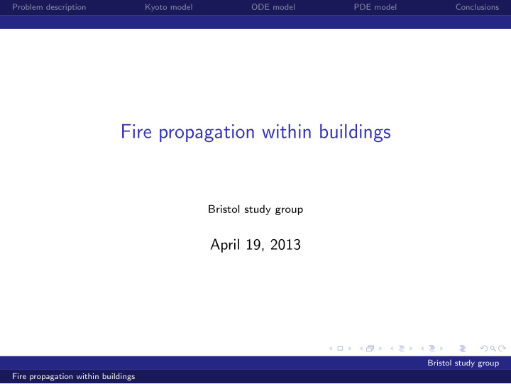 fire propagation within buildings