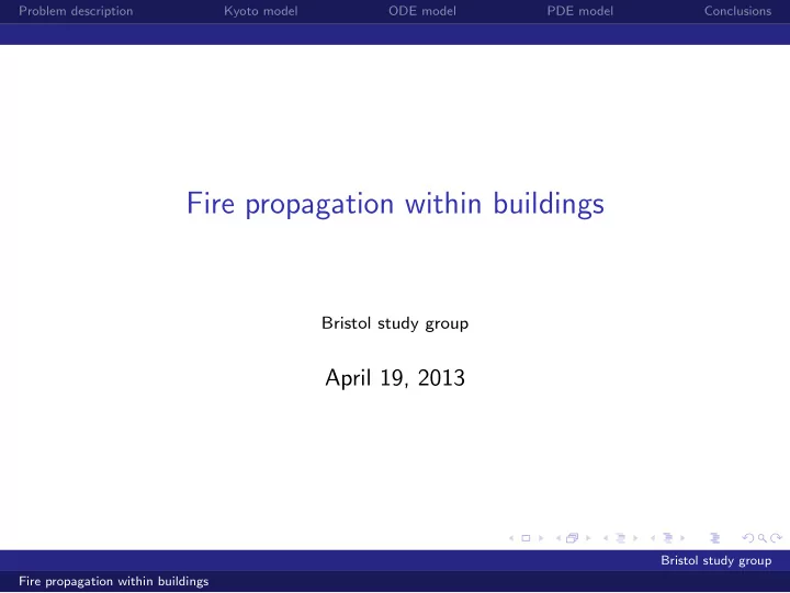 fire propagation within buildings