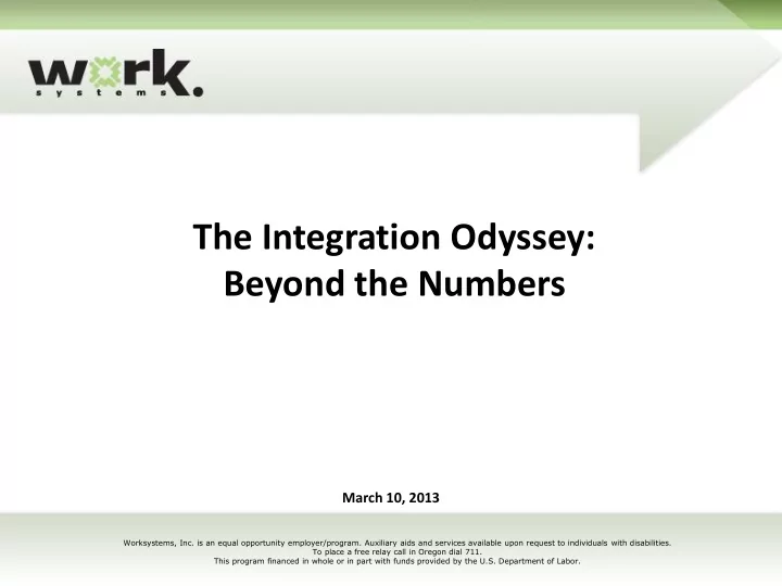 beyond the numbers