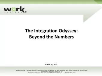 Beyond the Numbers  March 10, 2013  Worksystems, Inc. is an equal opportunity employer/program.
