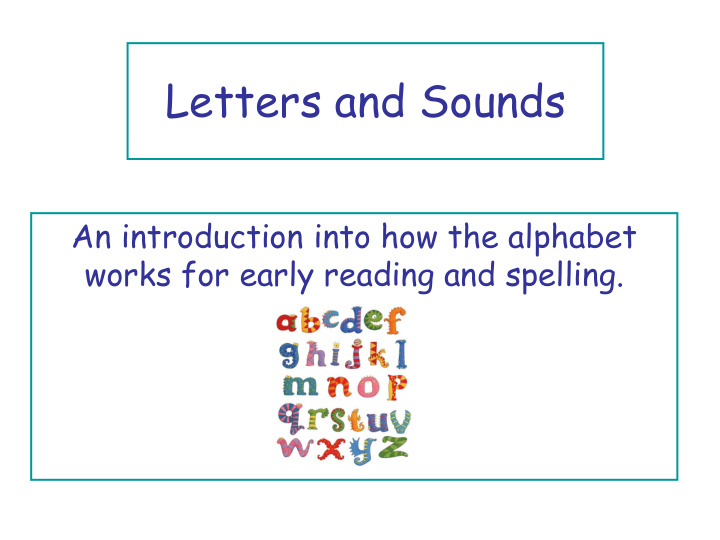 letters and sounds