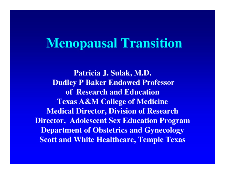 menopausal transition