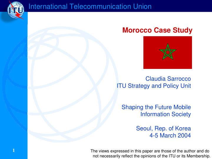 international telecommunication union morocco case study
