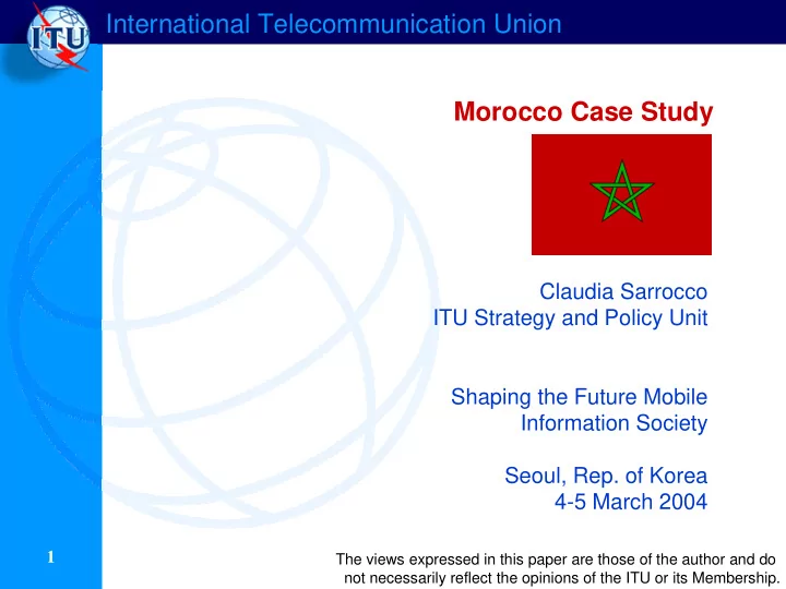 international telecommunication union morocco case study