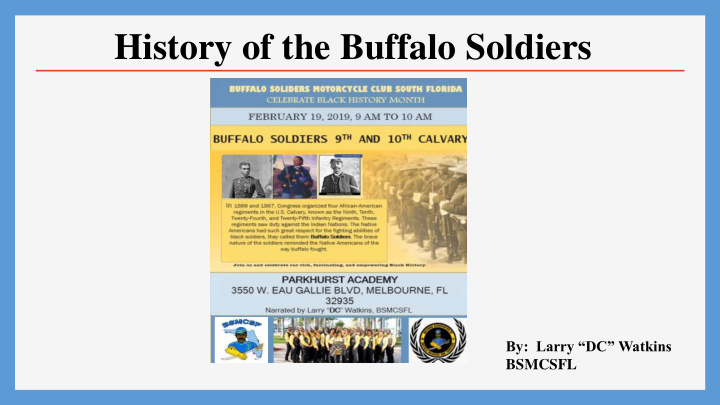 history of the buffalo soldiers