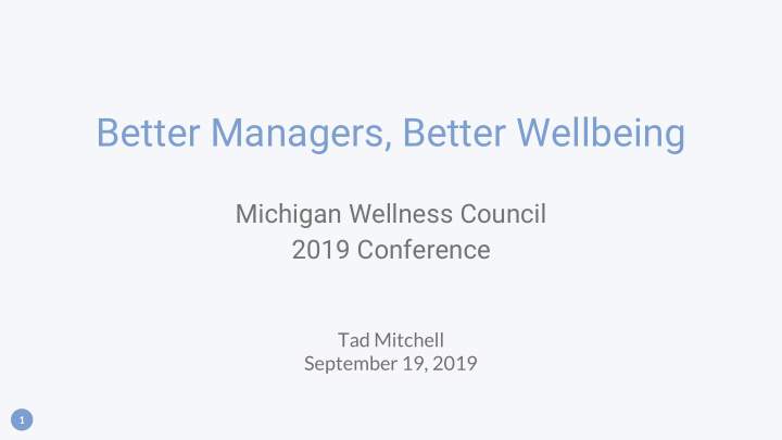 better managers better wellbeing