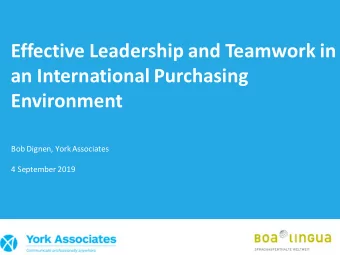 Environment  Bob Dignen, York Associates  4 September 2019  2  What do I do?  Director of York