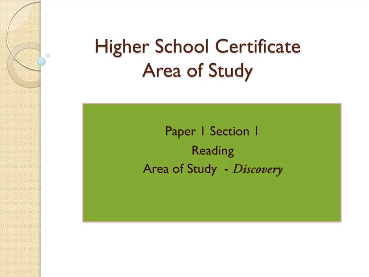 area of study