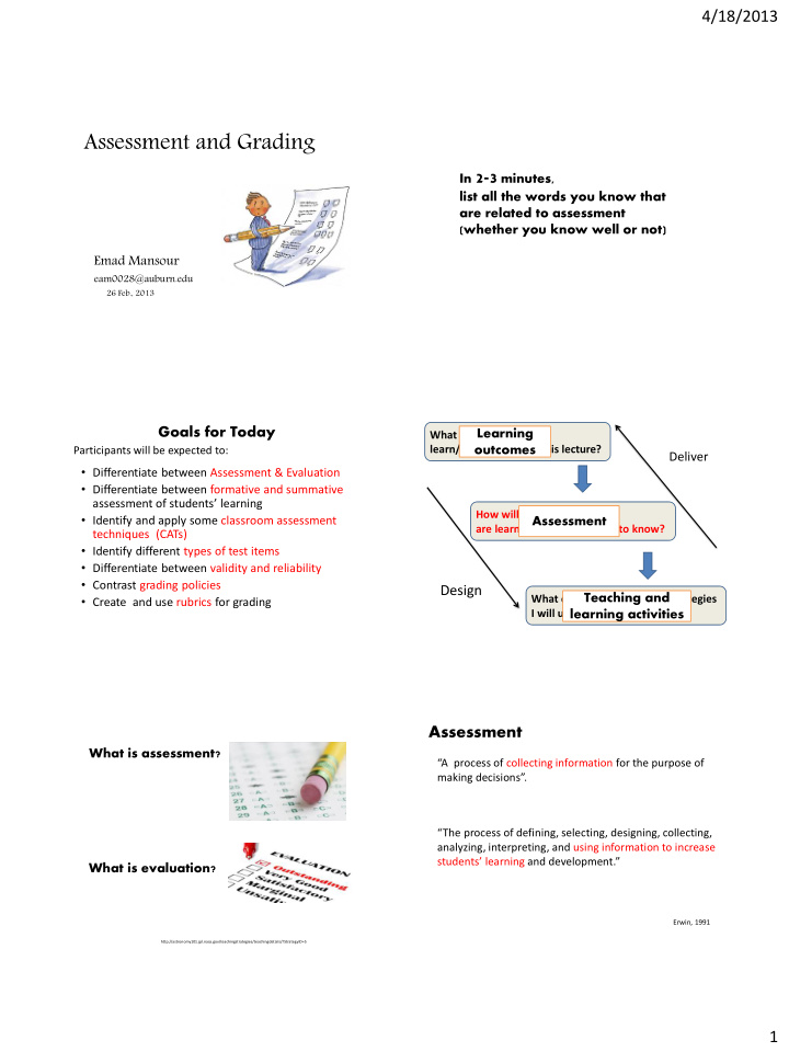 assessment and grading