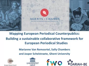 Mapping European Periodical Counterpublics:  Building a sustainable collaborative framework for