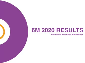 6M 2020 RESULTS  Periodical Financial Information  Content  Slides used during analyst call  2