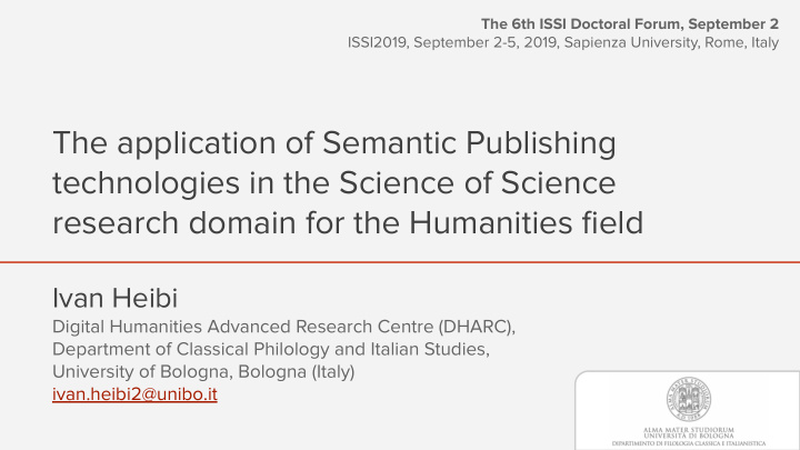 the application of semantic publishing technologies in