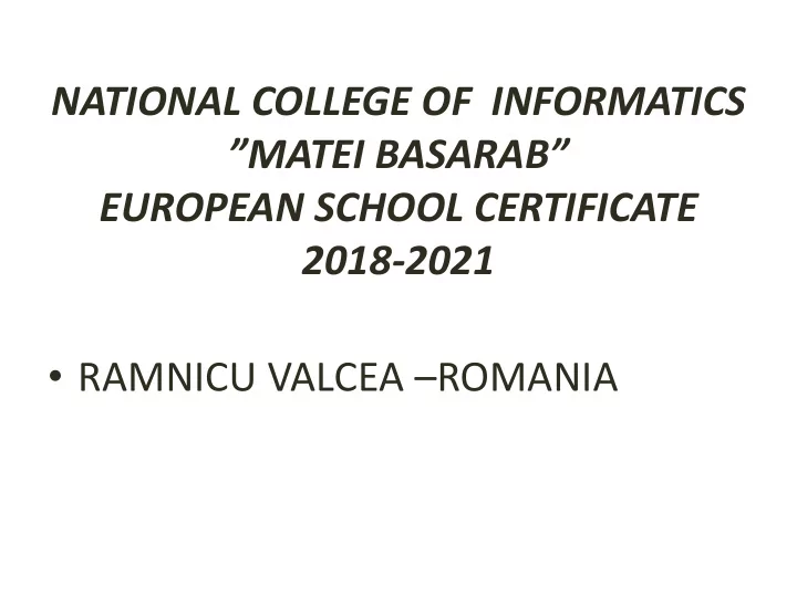 national college of informatics matei basarab