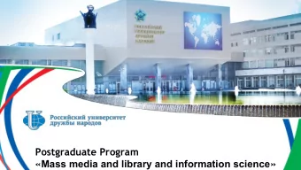 Postgraduate Program  Mass media and library and information science   Mass media and library