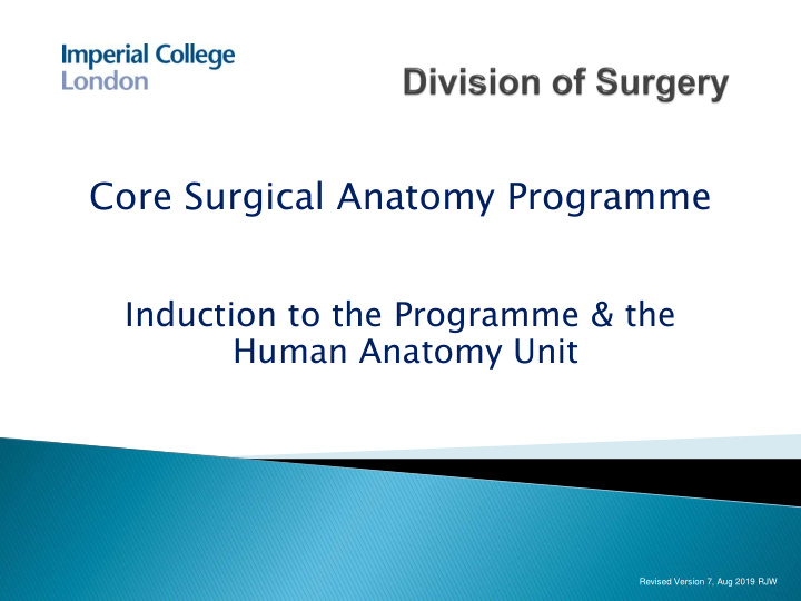 core surgical anatomy programme