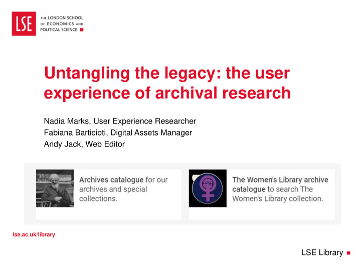 experience of archival research