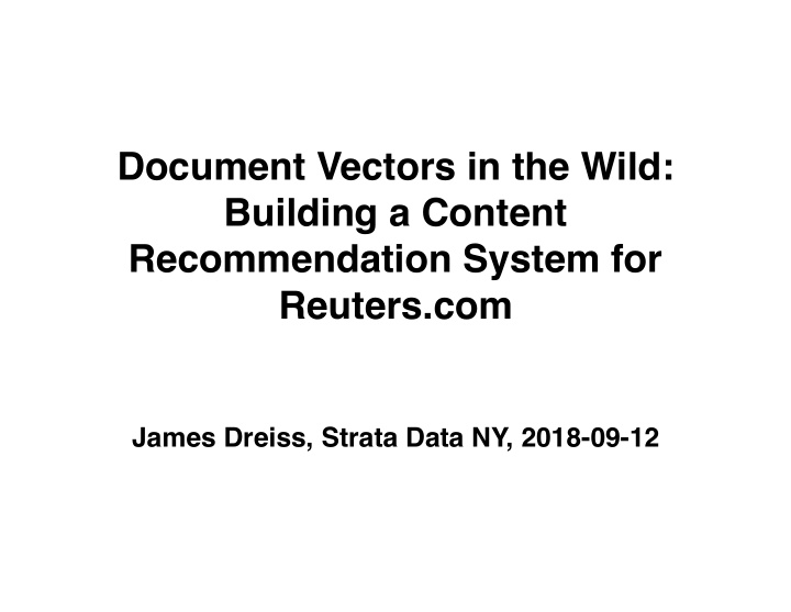 document vectors in the wild building a content