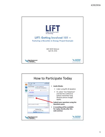 How to Participate Today   Audio Modes   Listen using Mic &amp; Speakers   Or, select