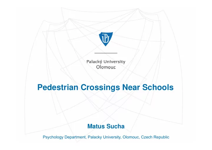 pedestrian crossings near schools