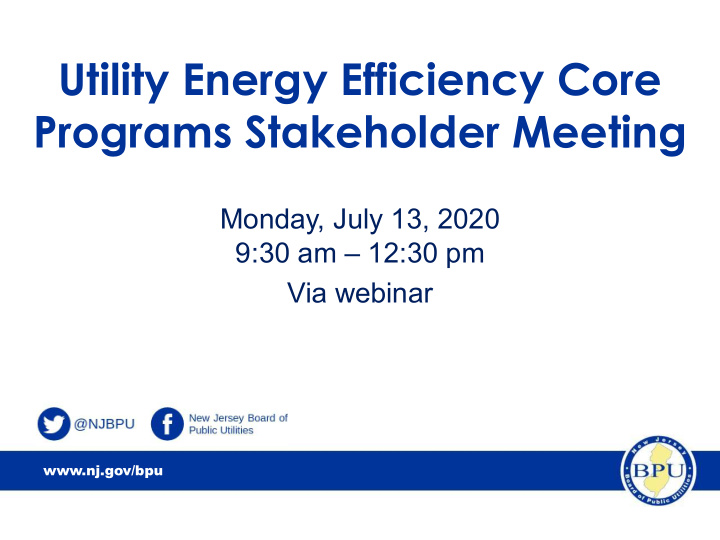 utility energy efficiency core programs stakeholder