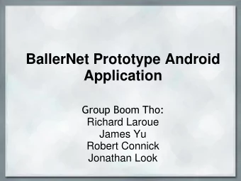 BallerNet Prototype Android  Application  Group Boom Tho:  Richard Laroue  James Yu  Robert Connick