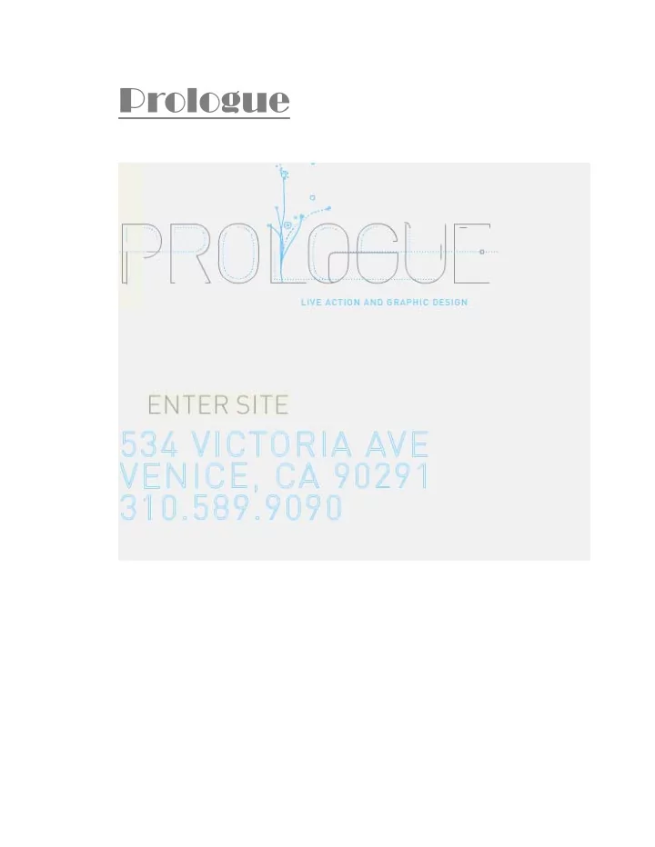 prologue