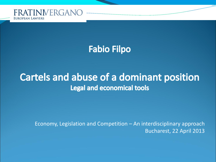 economy legislation and competition an interdisciplinary