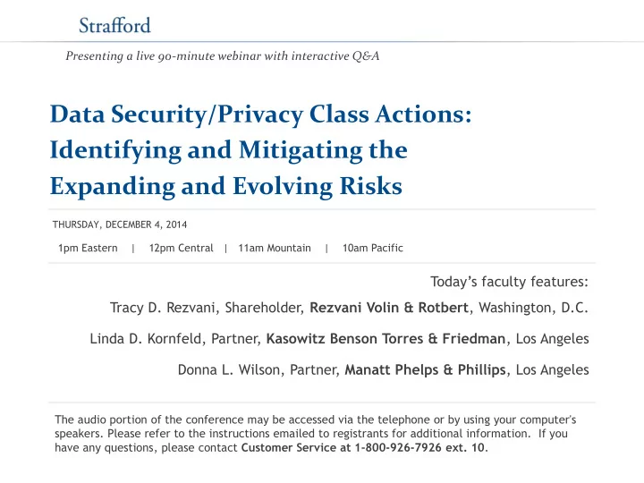 data security privacy class actions identifying and