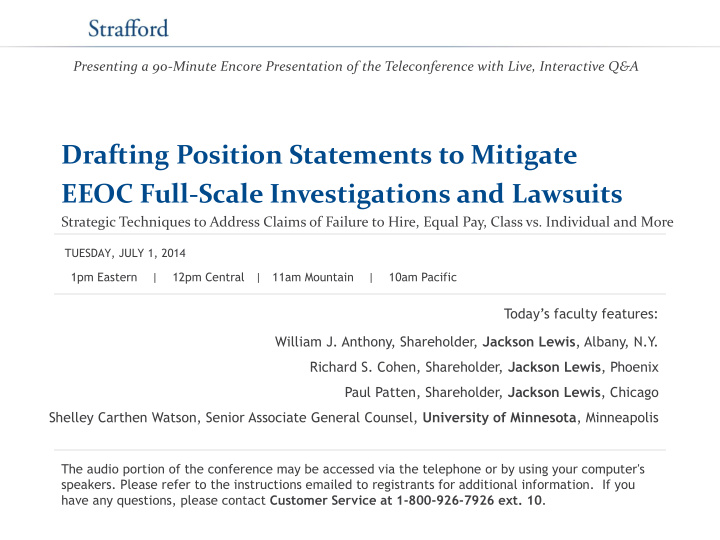 drafting position statements to mitigate eeoc full scale