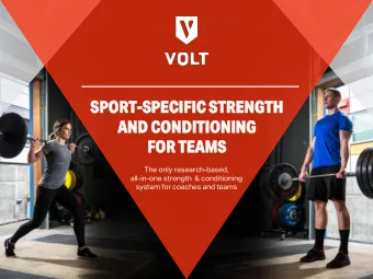 AND  AND CONDI  CONDITIO  TIONI  NING  NG  FOR TEAMS  FOR TEAMS  The only research-based,