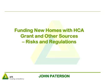 Ris  isks  ks and  nd Regulatio  gulations  ns  JOH  OHN  N PATERSON  ERSON  Purpose and