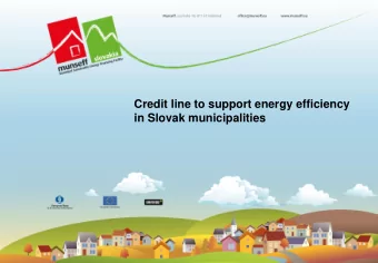 Credit line to support energy efficiency  in Slovak municipalities  Introduction to MunSEFF