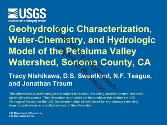 Geohydrologic Characterization,  P  r  e  Water-Chemistry, and Hydrologic  l  i  m  i  u  n  b