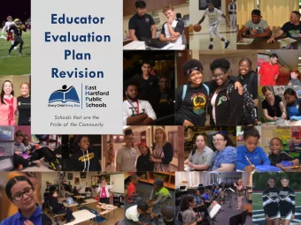 Educator  Evaluation  Plan  Revision  Schools that are the  Pride of the  Community  Schools that