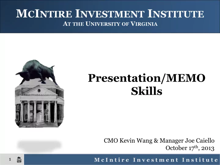 m c i ntire i nvestment i nstitute