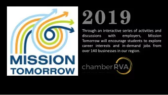 2019  Through an interactive series of activities and  discussions  with  employers,  Mission