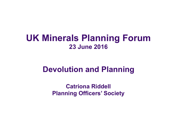 uk minerals planning forum