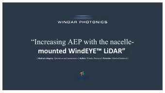 Increasing AEP with the nacelle -  mounted WindEYE LiDAR | Abstract category: Operations