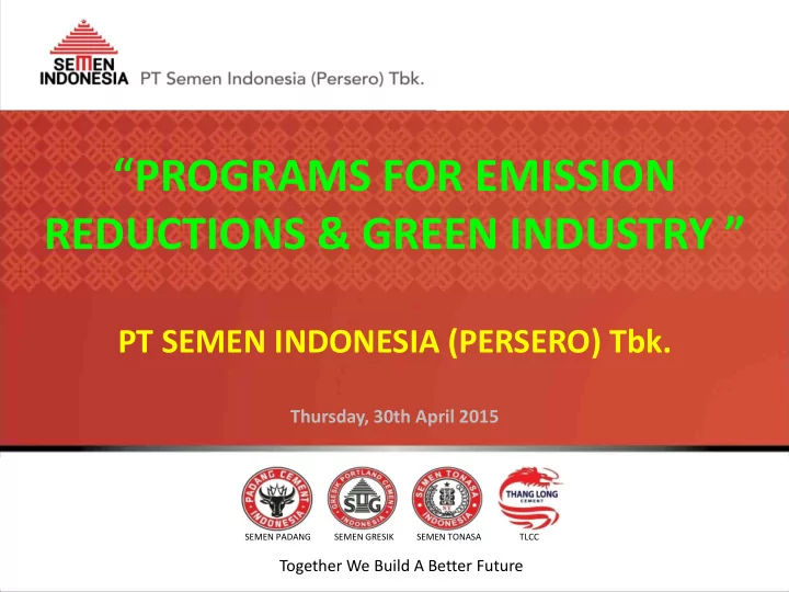 reductions green industry