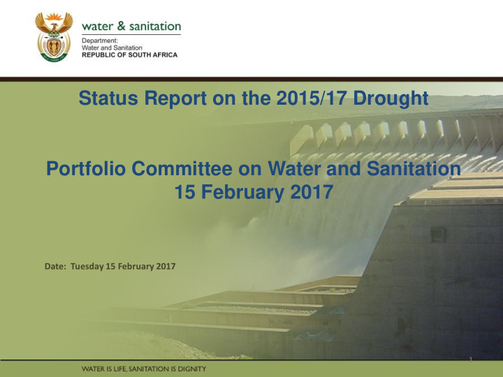 status report on the 2015 17 drought