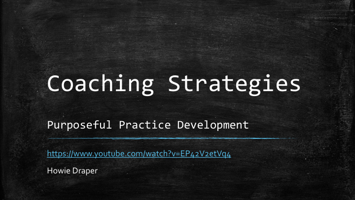 coaching strategies