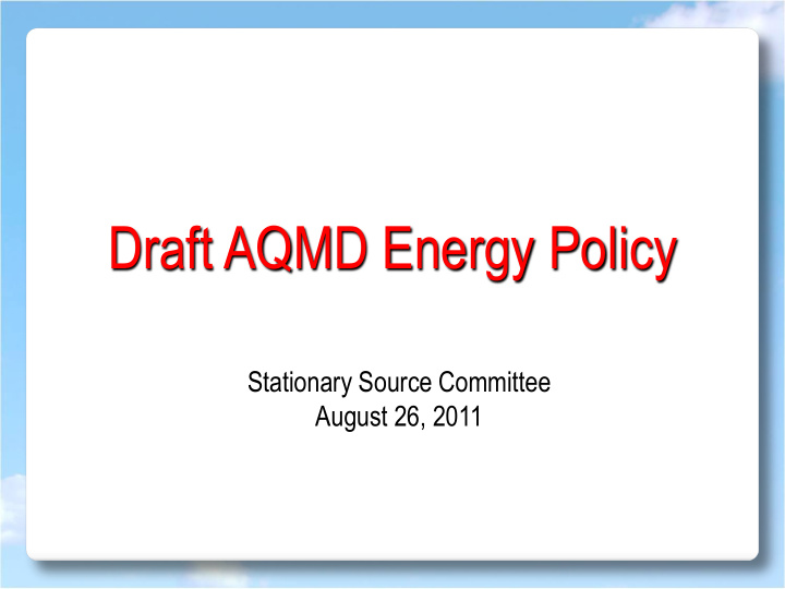 draft aqmd energy policy