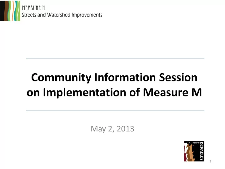 on implementation of measure m