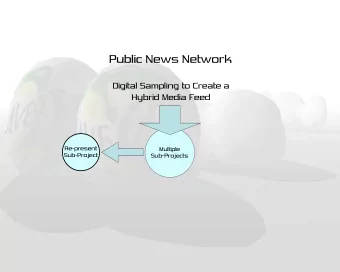Public News Network  Digital Sampling to Create a  Hybrid Media Feed  Re-present  Multiple